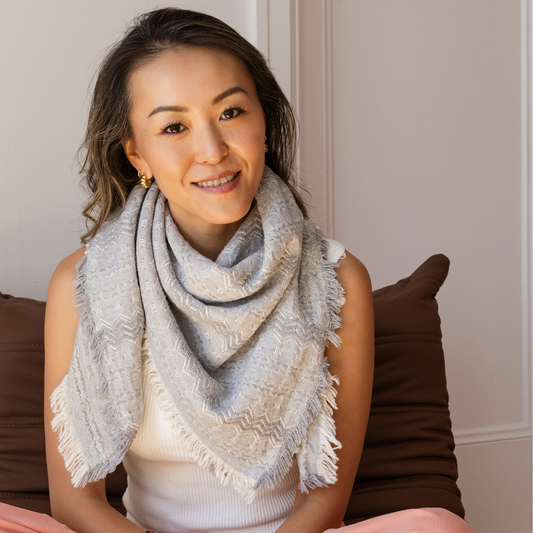 Gray cotton scarf