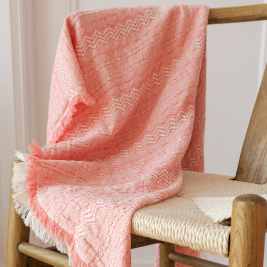 Pink cotton scarf