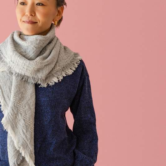 Gray cotton scarf